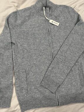 NWT Nomadico Cashmere Zip Sweater – Heather Grey